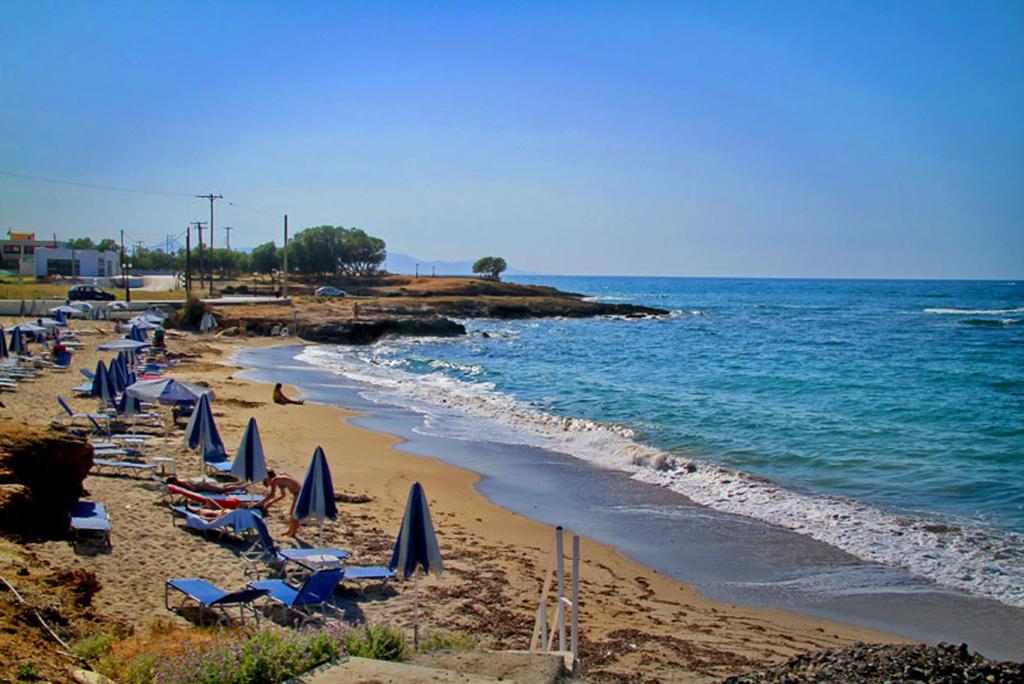 Sea View Beachfront Villa Maria Gouves Bagian luar foto